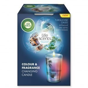 Air Wick Life Scents Turquoise Oasis Väriä Vaihtava Kynttilä