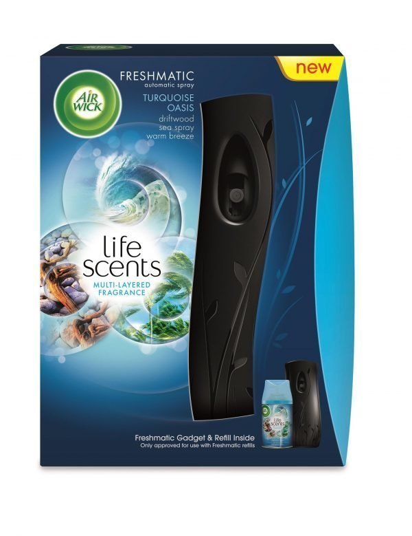 Airwick Freshmatic Max -ilmanraikastin +  Turquoise Oasis 250 Ml Täyttöpullo