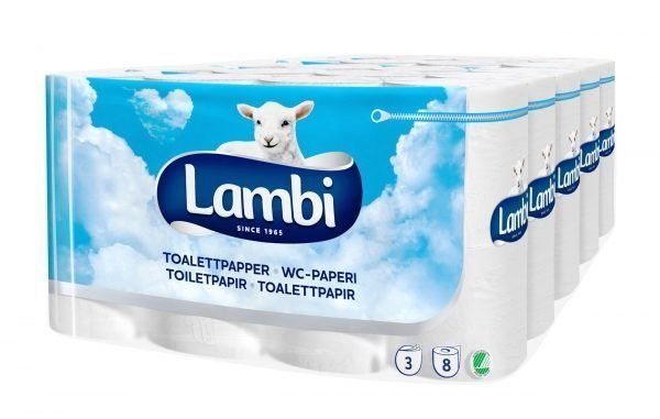 Lambi Toilet 8 Rll X 5 Pkt Valkoinen