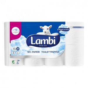 Lambi Wc-Paperi Valkoinen 8 Rullaa