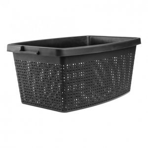 Plast1 Rattan Pyykkikori Musta 40 L